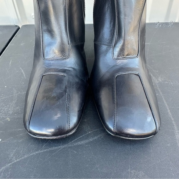 Bally Chadra Black Leather Stacked Heel Zipper Side Knee High Boots Size US 6M - Picture 3 of 16